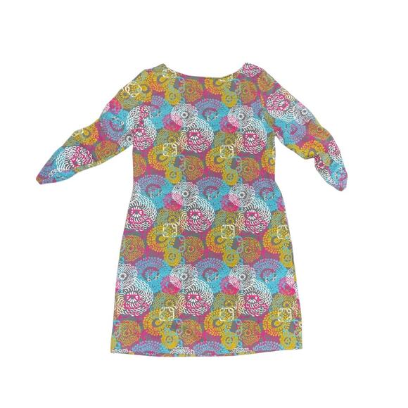 Soybu Dress Abstract Floral Print Long Sleeve Stretch Artsy multicolor size L - Picture 2 of 4